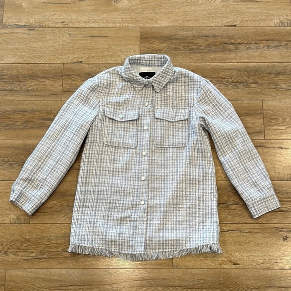 7 For All Mankind Tops - 7 For All Mankind Gray Women’s Tweed Button-Up